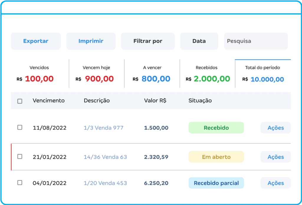 Um sistema com informações centralizadas, conciliando rotinas burocráticas com relatórios de saúde do negócio, tendo uma melhor previsibilidade de lucros e clareza na tomada de decisão. Backups automáticos de maneira recorrente e otimizada, com toda segurança de dados.